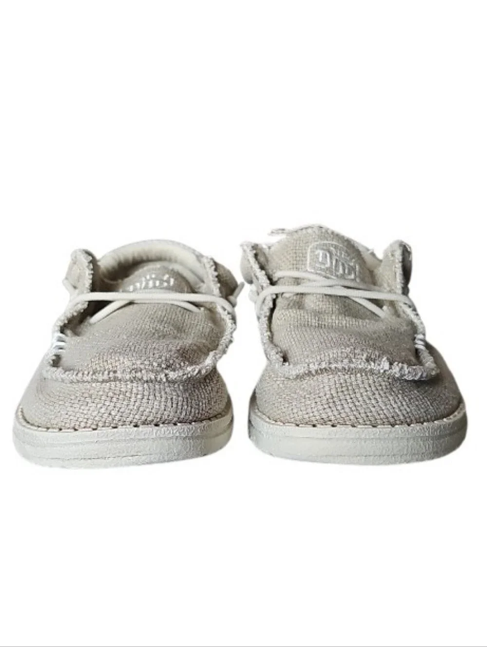 Hey Dude Wally Braided Youth Size 5 Off White Slip On Casual Comfort Shoes